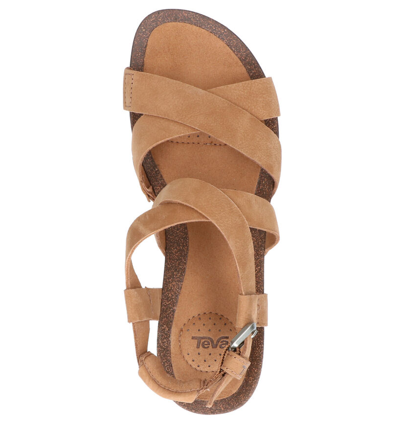 Teva Mahonia Cognac Sandalen in leer (270641)