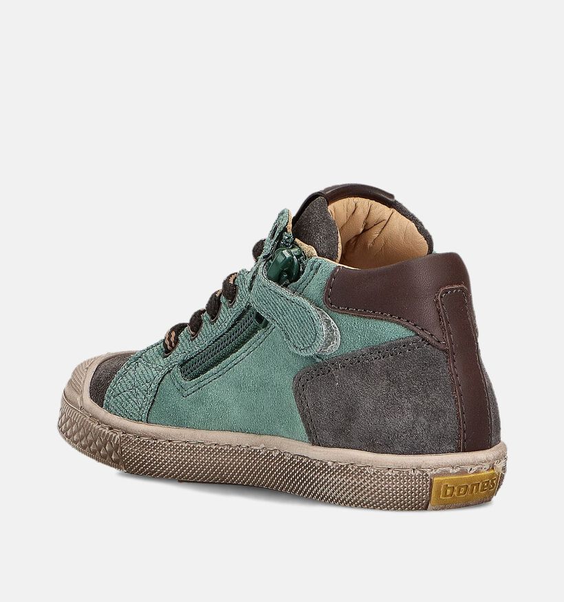STONES and BONES Liam Chaussures hautes en Gris/Vert pour garçons (362019) - pour semelles orthopédiques