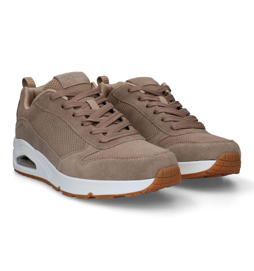 Skechers Uno Baskets en Beige en nubuck (322940)