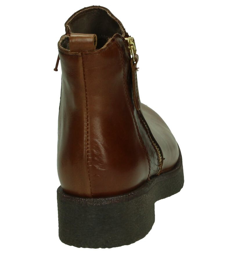 Flair Enkelboots Cognac in leer (183572)