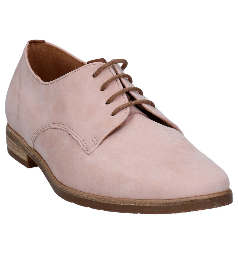 Gabor Roze Veterschoenen in daim (287999)