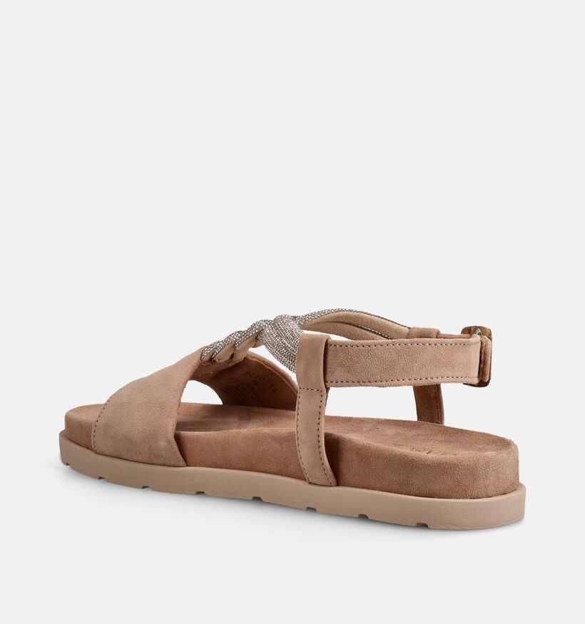 Gabor Donkerbeige Platte Sandalen voor dames (373318)