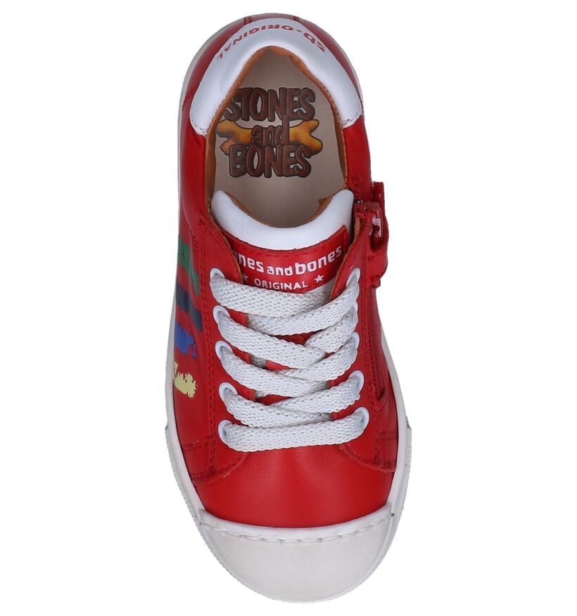 STONES and BONES Chaussures basses en Rouge foncé en cuir (250415)