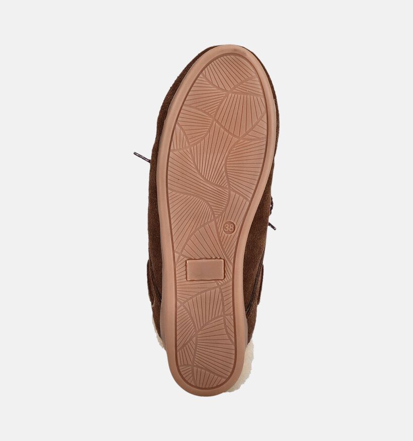Poelman Chaussures bateau en Brun fonc&eacute; pour femmes (386170)