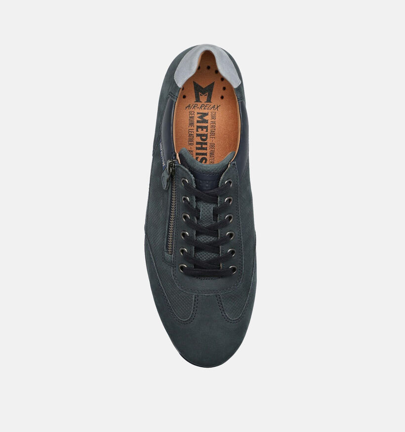 Mephisto Leon Nomad Blauwe Veterschoenen voor heren (355169) - geschikt voor steunzolen
