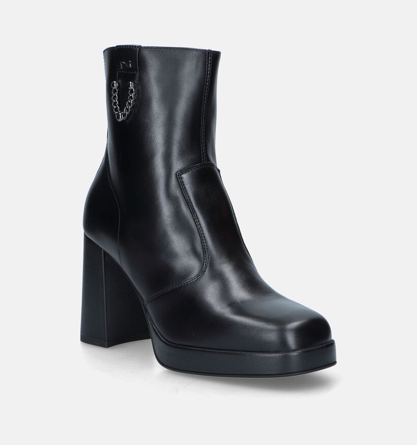 NeroGiardini Bottines avec talon carré en Noir pour femmes (345559)