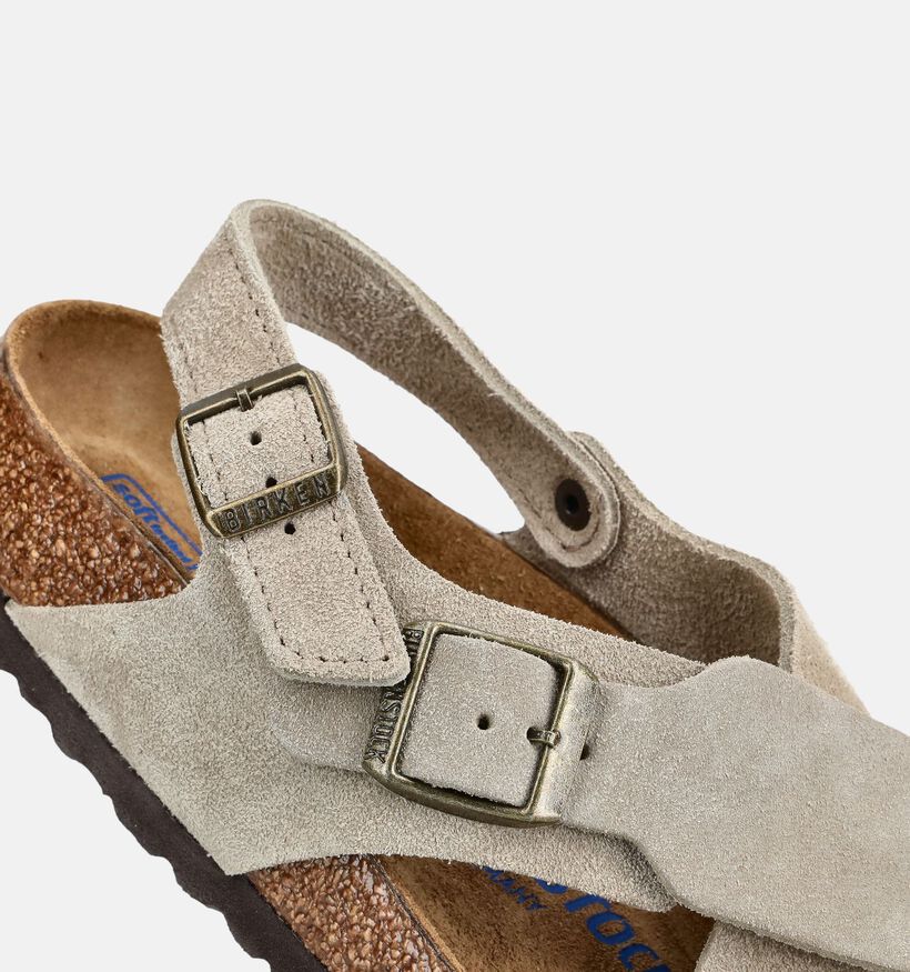 Birkenstock Tulum Suede Taupe Slippers voor dames (384358)
