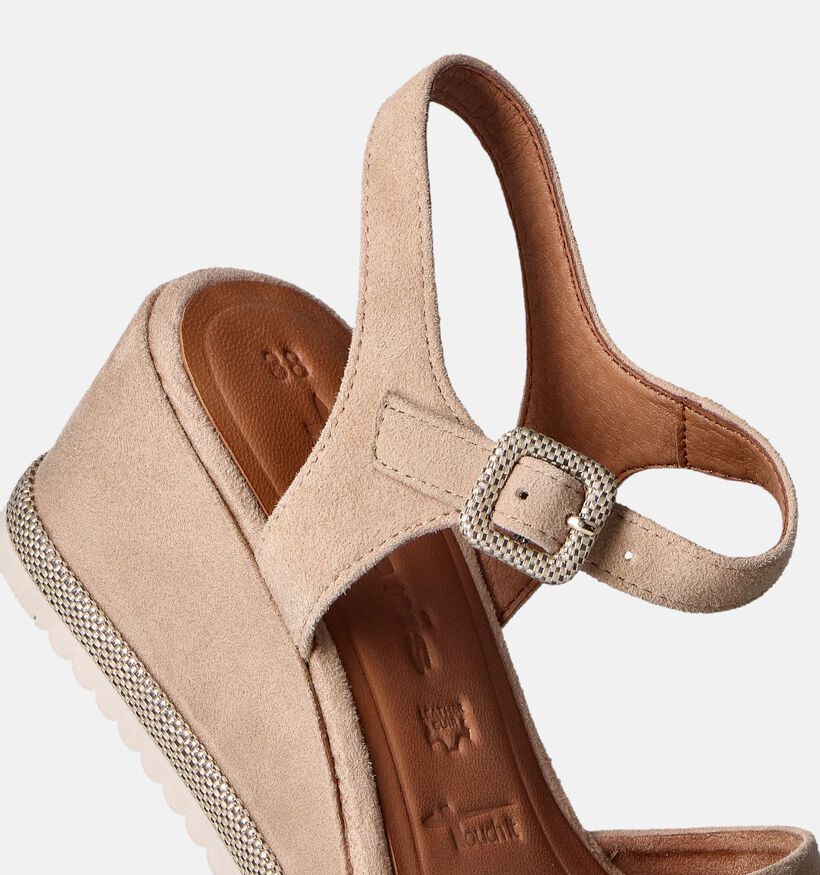 Tamaris Sandales avec talon compensé en Beige pour femmes (354395)