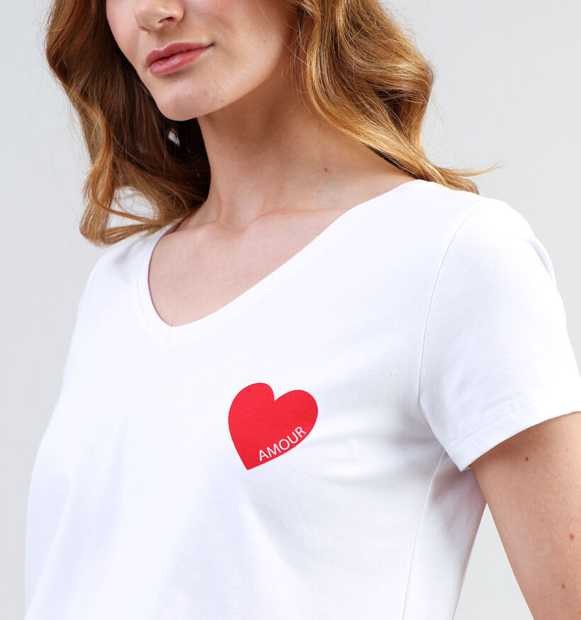 Pieces Musi Witte T-shirt pour femmes (337357)