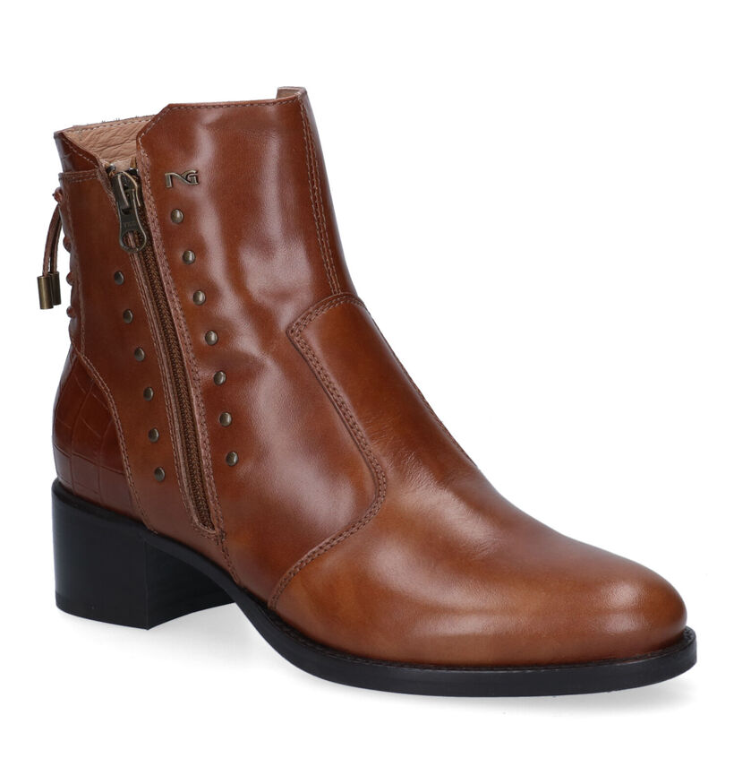 NeroGiardini Bottines à talons en Cognac en cuir (310643)