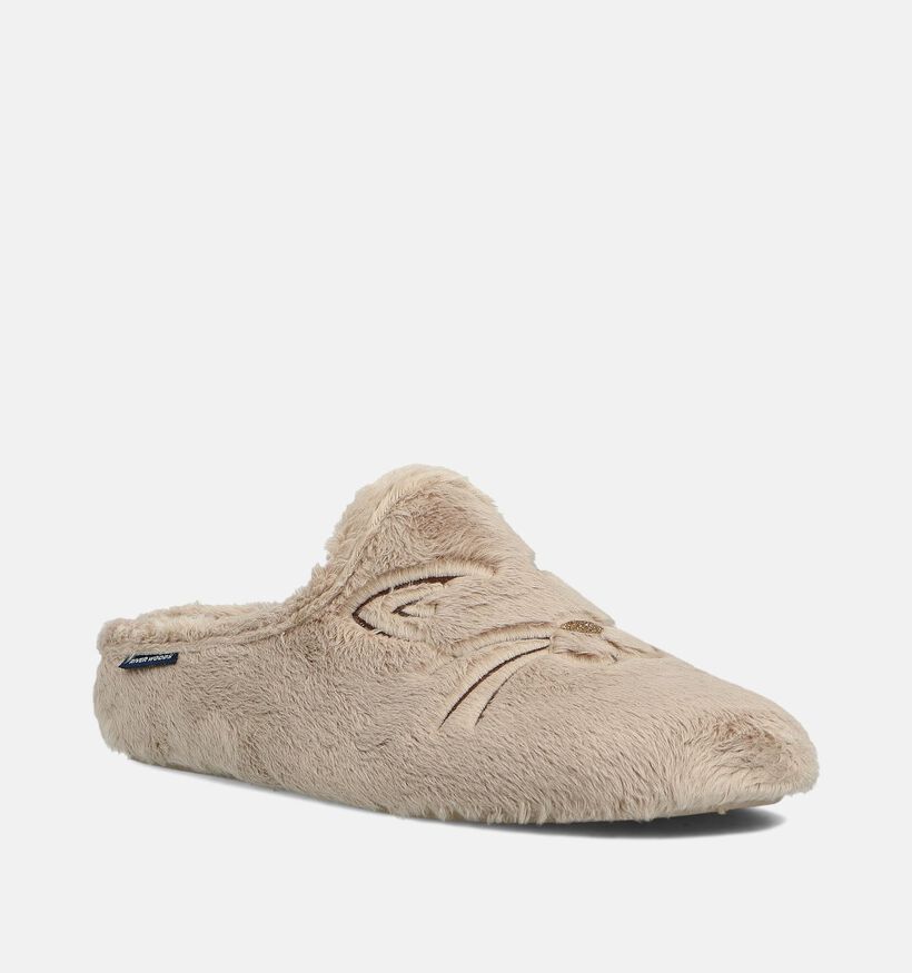 River Woods Pippa Cat Pantoufles en Beige pour femmes (381121) - pour semelles orthop&eacute;diques