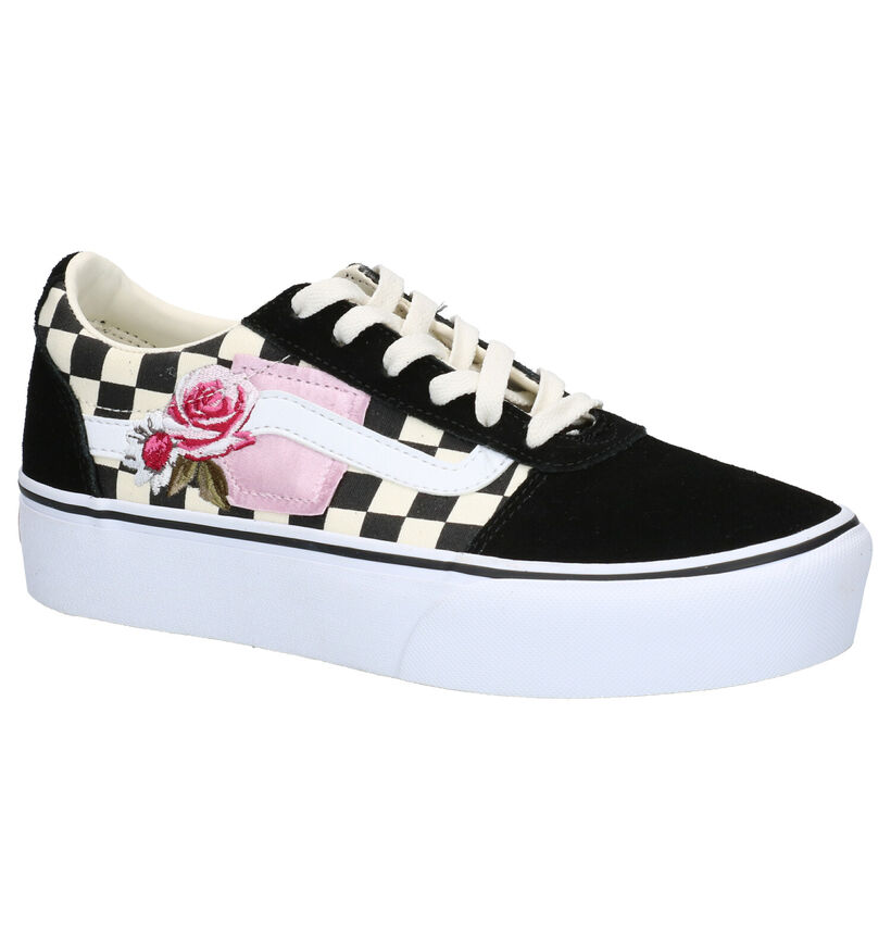 Vans Ward Platform Zwarte Skate Sneakers voor dames (317792)