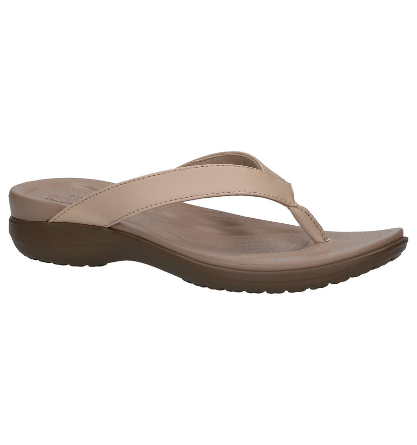 Crocs Capri Beige Teenslippers in kunststof (270767)