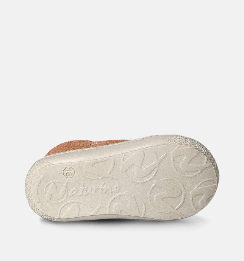 Naturino Cocoon Suede Embroidery Oranje Babyschoentjes voor meisjes (355321) - geschikt voor steunzolen