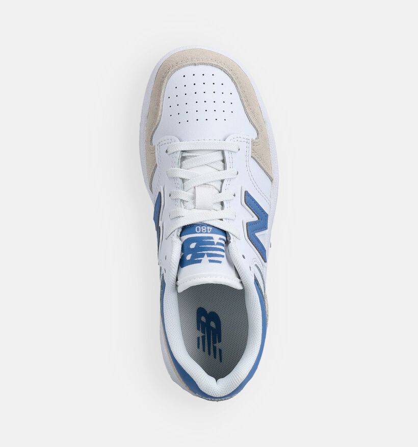 New Balance 480 Witte/Blauwe Sneakers voor jongens, meisjes (366233) - geschikt voor steunzolen