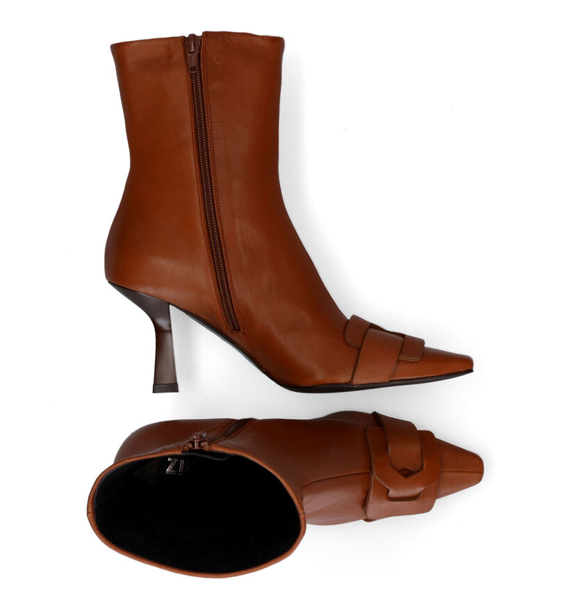 Zinda Bottines à talons en Cognac pour femmes (317220)