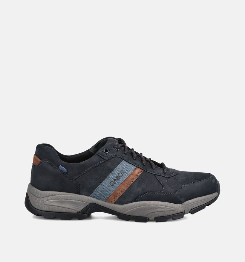 Gabor Soft Walk Donkerblauwe/Cognac Veterschoenen voor heren (380895) - geschikt voor steunzolen