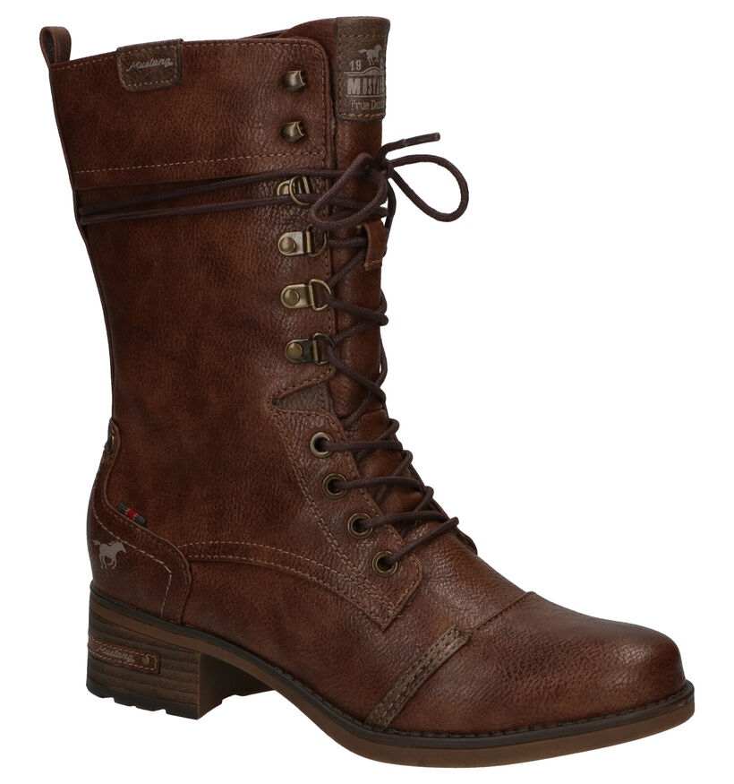 Mustang Bruine Bottines in kunstleer (294332)