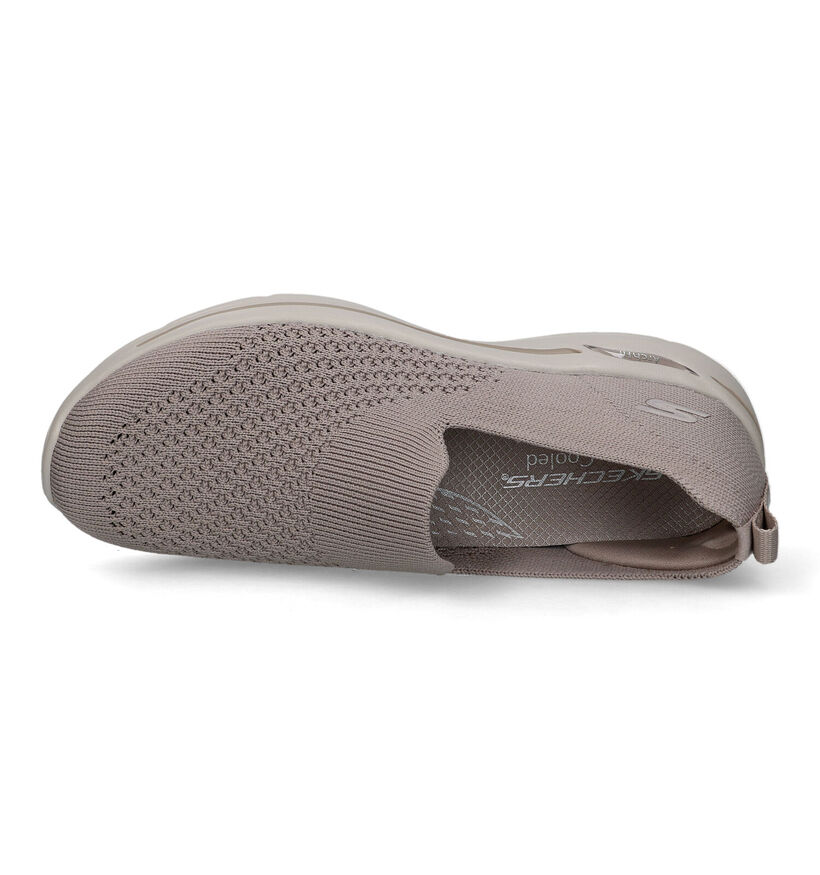 Skechers Go Walk Arch Fit Baskets Slip-on en Taupe pour femmes (319367) - pour semelles orthopédiques