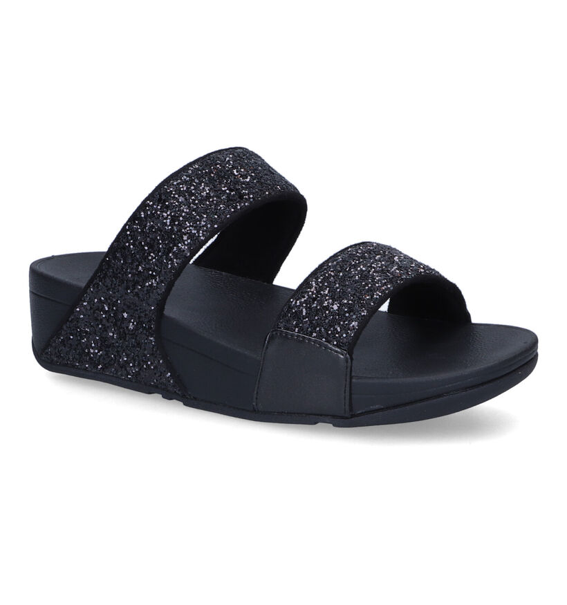 FitFlop Lulu Glitter Zwarte Slippers in kunststof (304814)