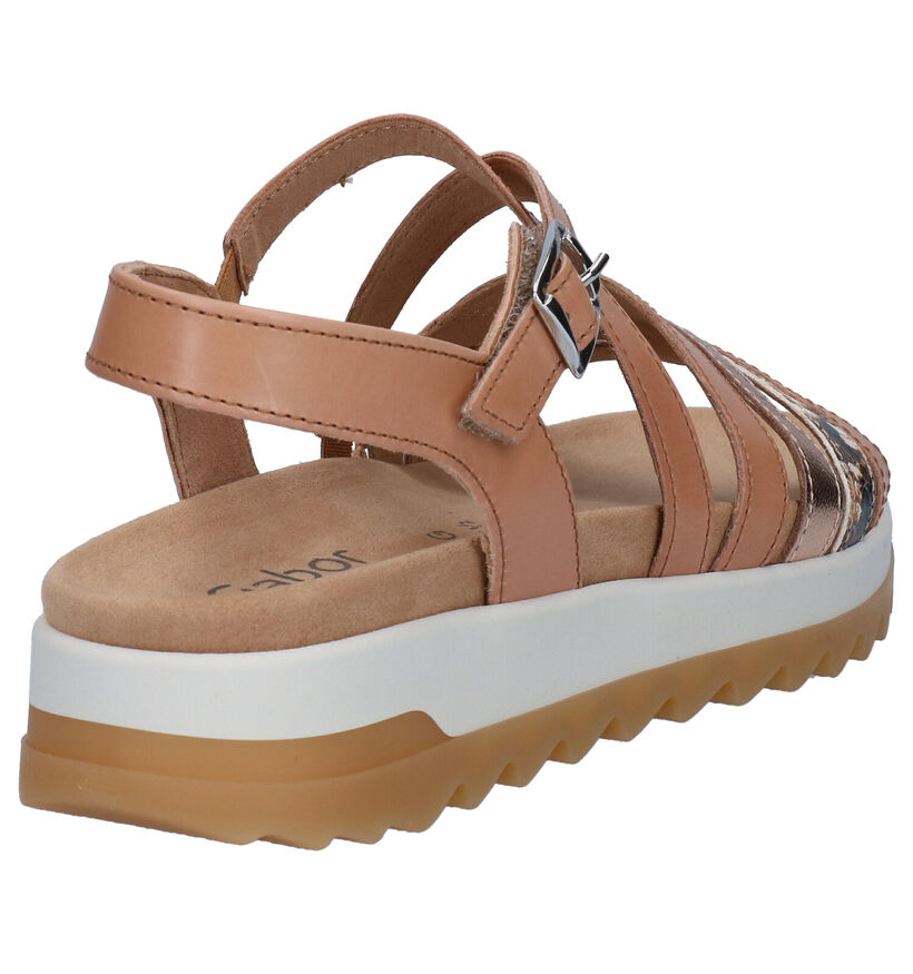 Gabor OptiFit Cognac Sandalen in leer (271575)