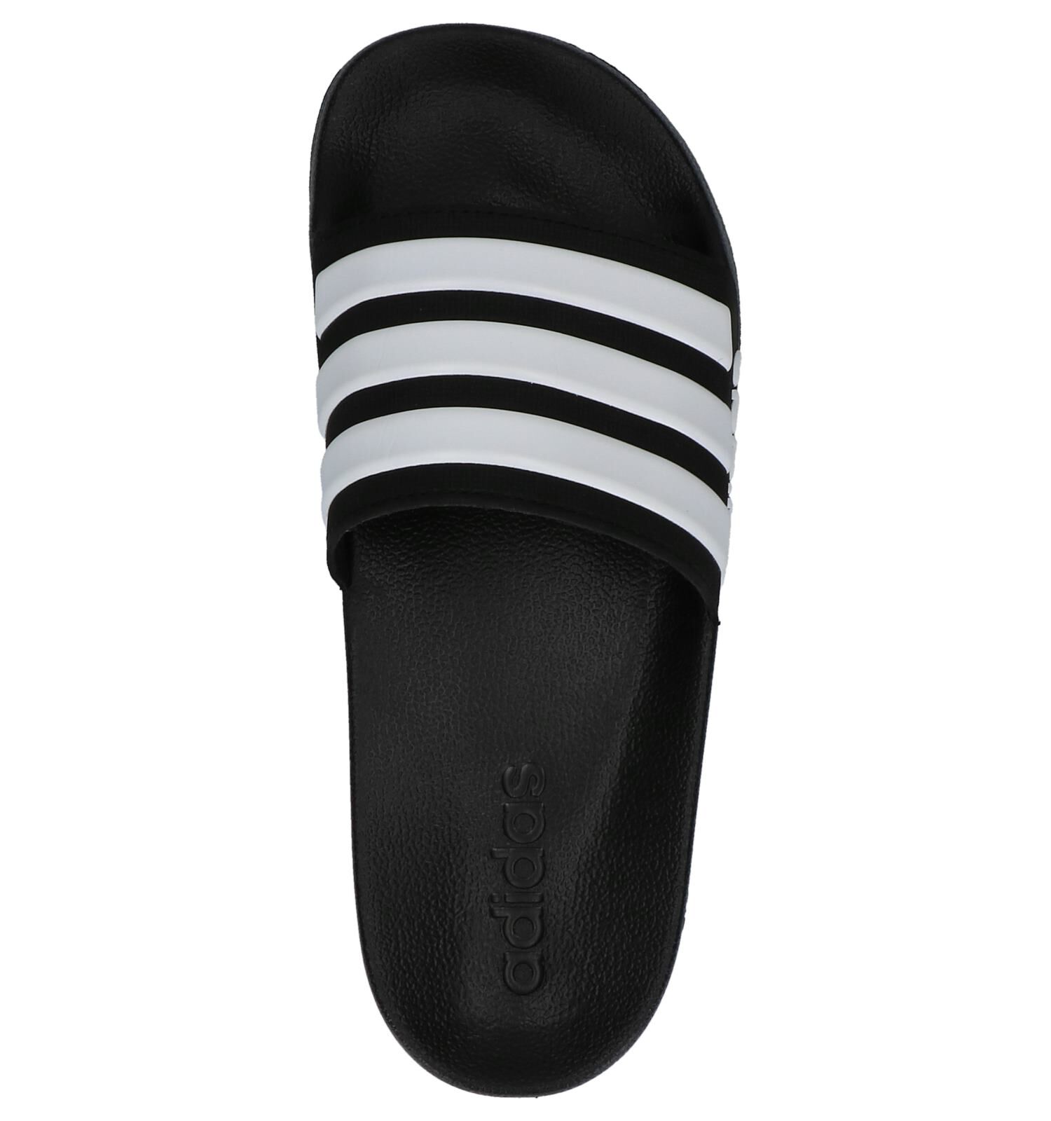 Adidas cloudfoam slippers zwart on sale