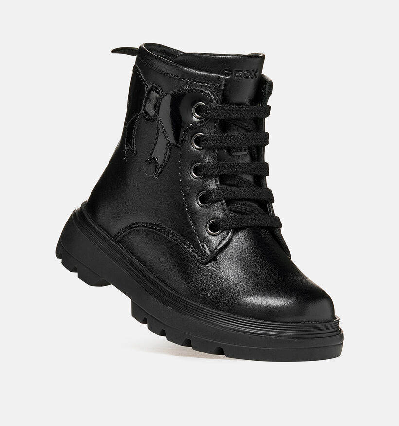 Geox Kiddartah Zwarte Boots met Veters en Rits voor meisjes (377731) - geschikt voor steunzolen