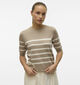 Vero Moda Saba Plain Donkerbeige Pull met Korte Mouwen voor dames (367188)