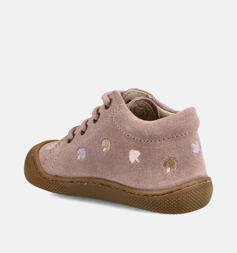 Naturino Barefoot Amur Mushroom Boots &agrave; lacets en Rose pour filles (380209) - pour semelles orthop&eacute;diques