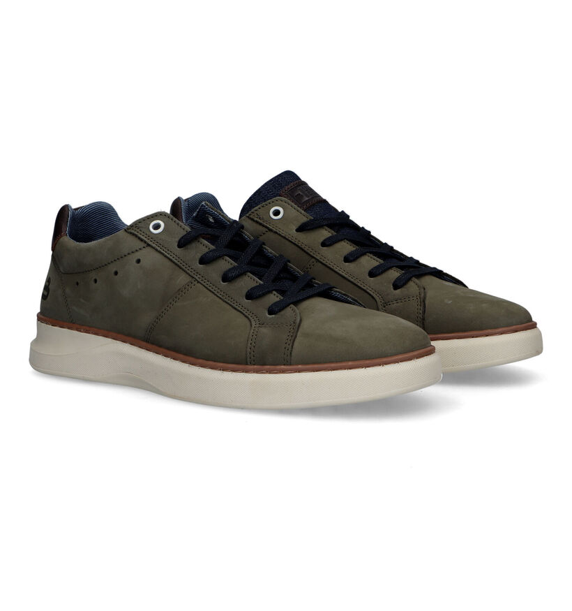 Bullboxer Kaki Veterschoenen voor heren (341801) - geschikt voor steunzolen