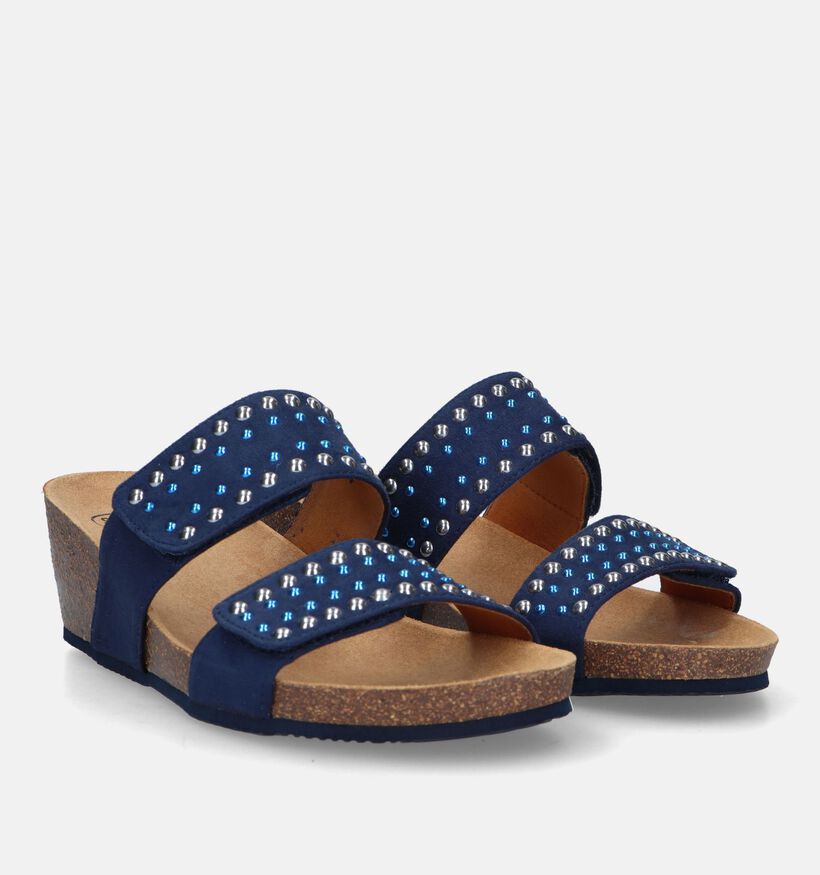 Scholl Michelle 2 Straps Blauwe Muiltjes voor dames (336782)