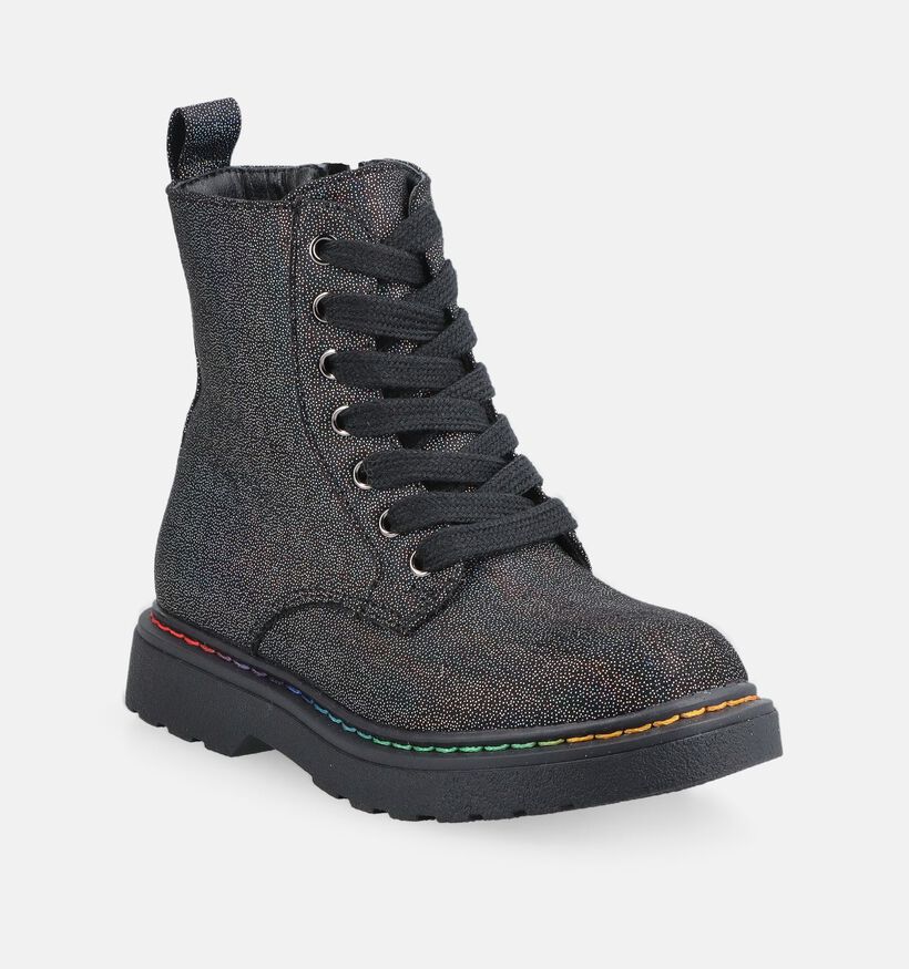 Milo & Mila Boots &agrave; lacets en Noir pour filles (378698)