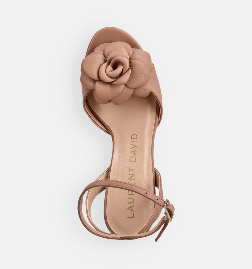 Laurent David Lichtbruine Sandalen met Blokhak voor dames (373563)