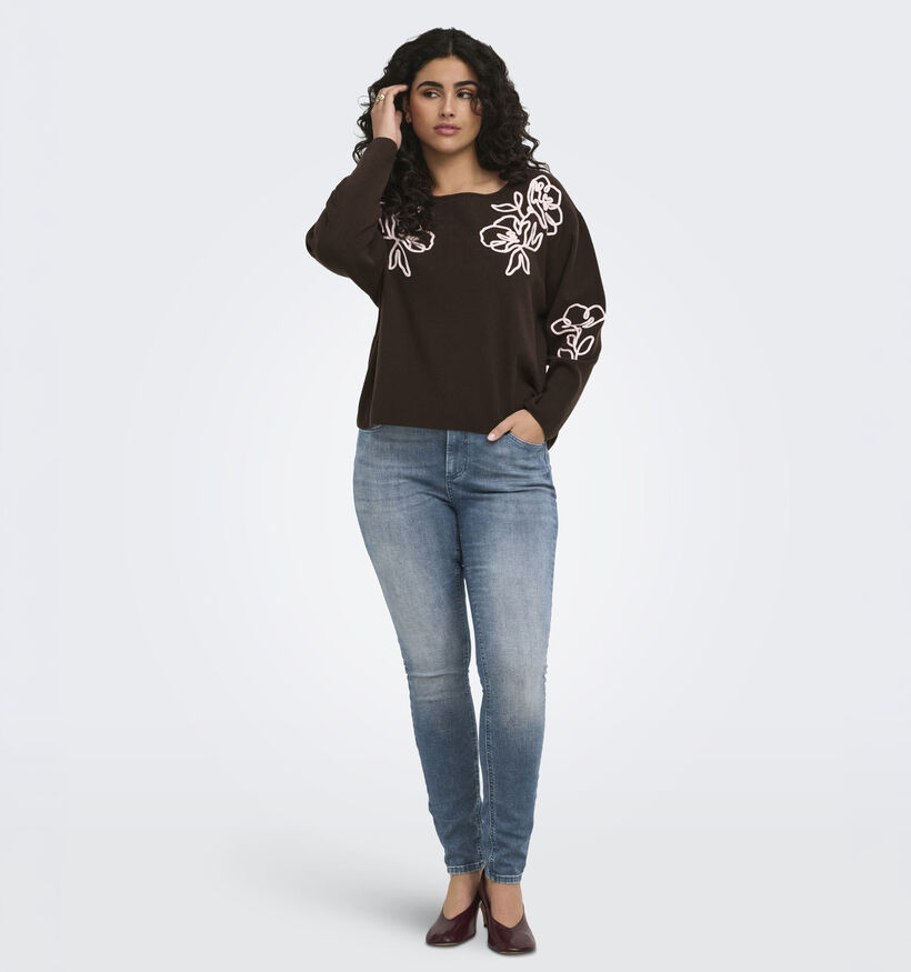 ONLY Carmakoma Nila Pull en Brun fonc&eacute; pour femmes (378384)