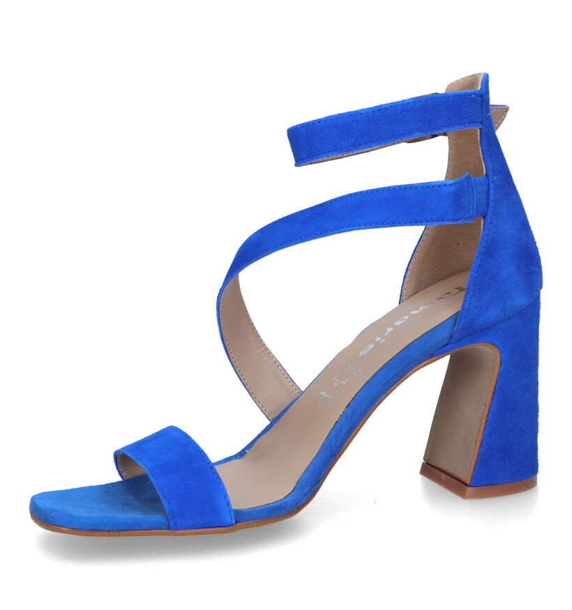 Tamaris Blauwe Sandalen met gesloten hiel in nubuck (322350)