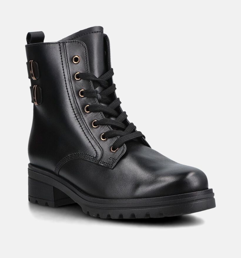 Gabor Zwarte Boots met Veters en Rits voor dames (380308) - geschikt voor steunzolen