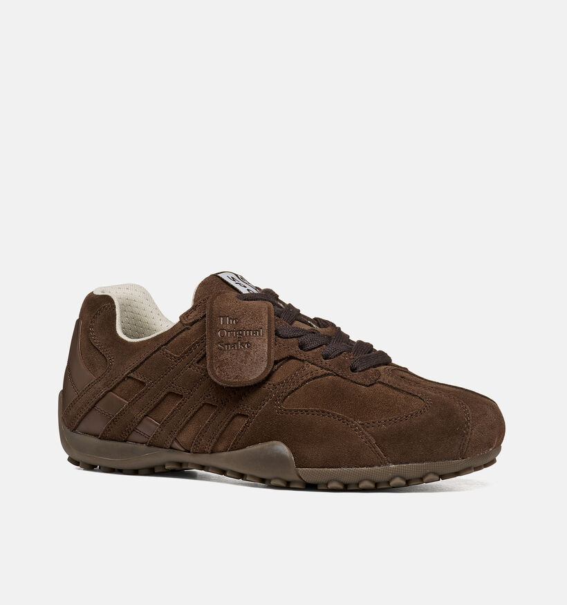 Geox Snake Donkerbruine Sneakers voor dames (377778) - geschikt voor steunzolen