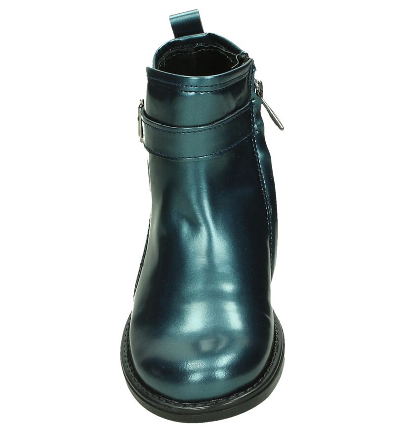 Blauw Metallic Boots met Rits Eli, , pdp