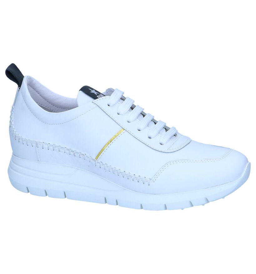 Witte Lage Sneakers River Woods in leer (253086)