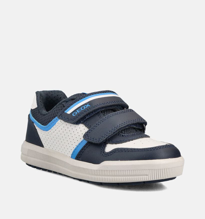 Geox J Arzach Baskets basses en Bleu fonc&eacute; pour gar&ccedil;ons (368452) - pour semelles orthop&eacute;diques