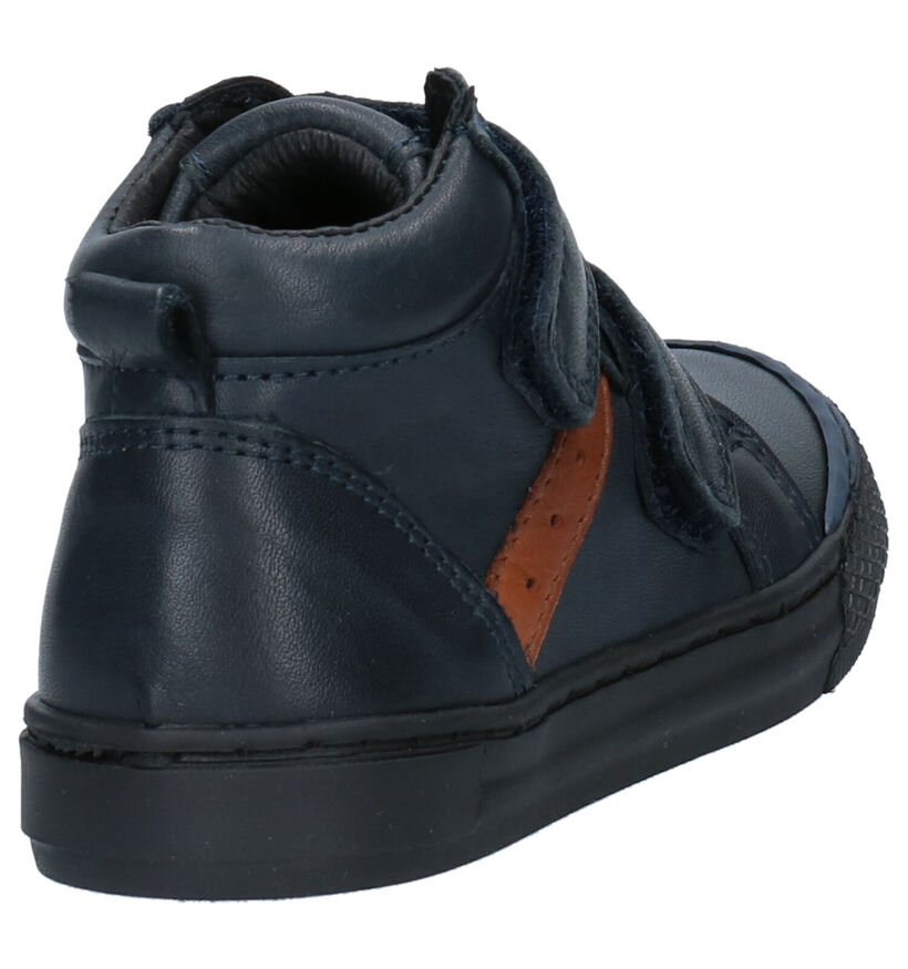 Milo & Mila Nes Blauwe Hoge Schoenen in leer (257723)