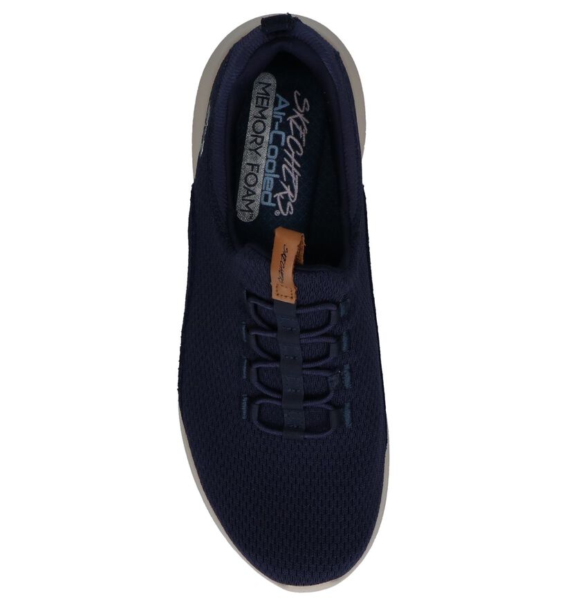 Skechers Memory Foam Baskets slip-on en Bleu foncé en textile (224266)