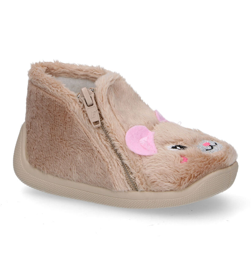 Milo & Mila Beige Hoge pantoffels voor meisjes (348620)