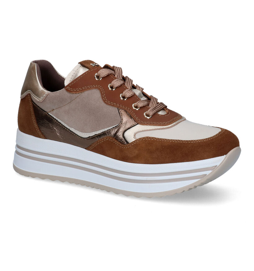 NeroGiardini Cognac Sneakers voor dames (314536) - geschikt voor steunzolen