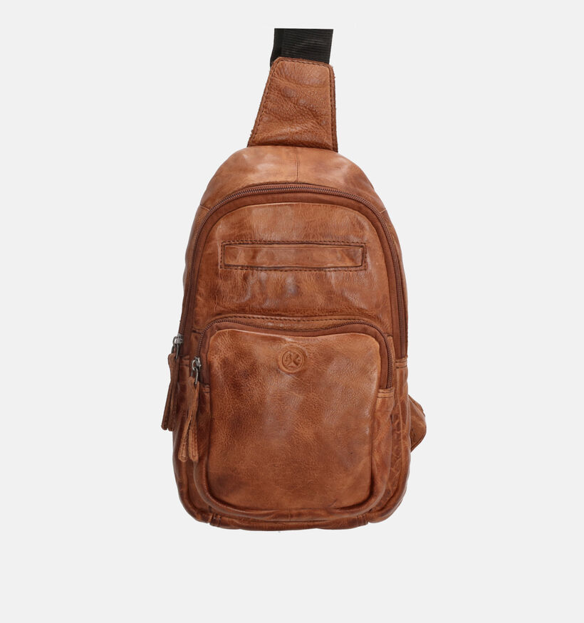 Hide & Stitches Sac port&eacute; crois&eacute; en Cognac pour femmes (374213)