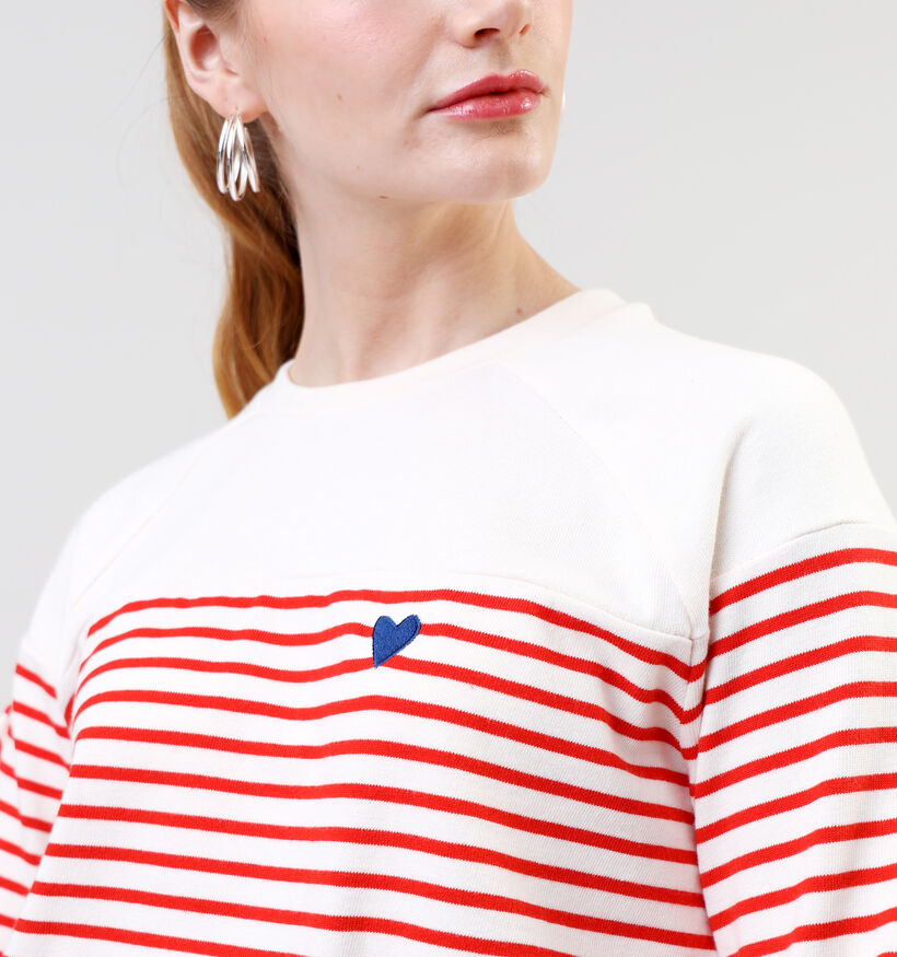 Pieces Mian Wit Gestreept Longsleeve T-shirt voor dames (337355)