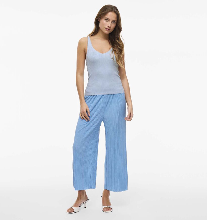 Vila Wennie Rib D&eacute;bardeur en Bleu pour femmes (368118)