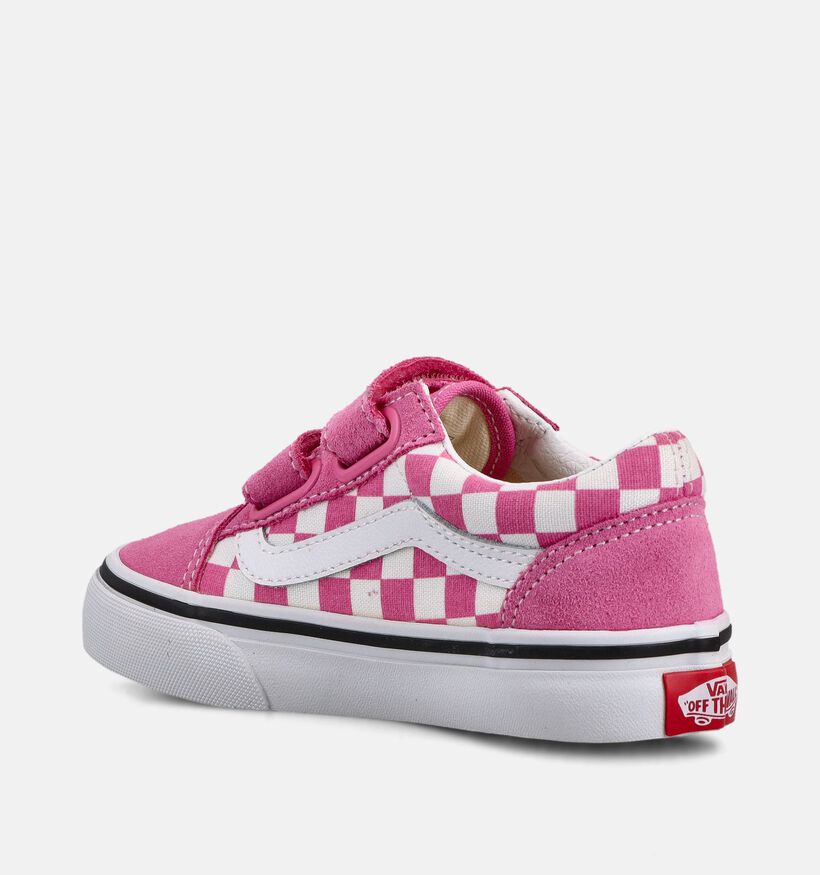 Vans Old Skool Checkerboard Roze Sneakers voor meisjes (368967)