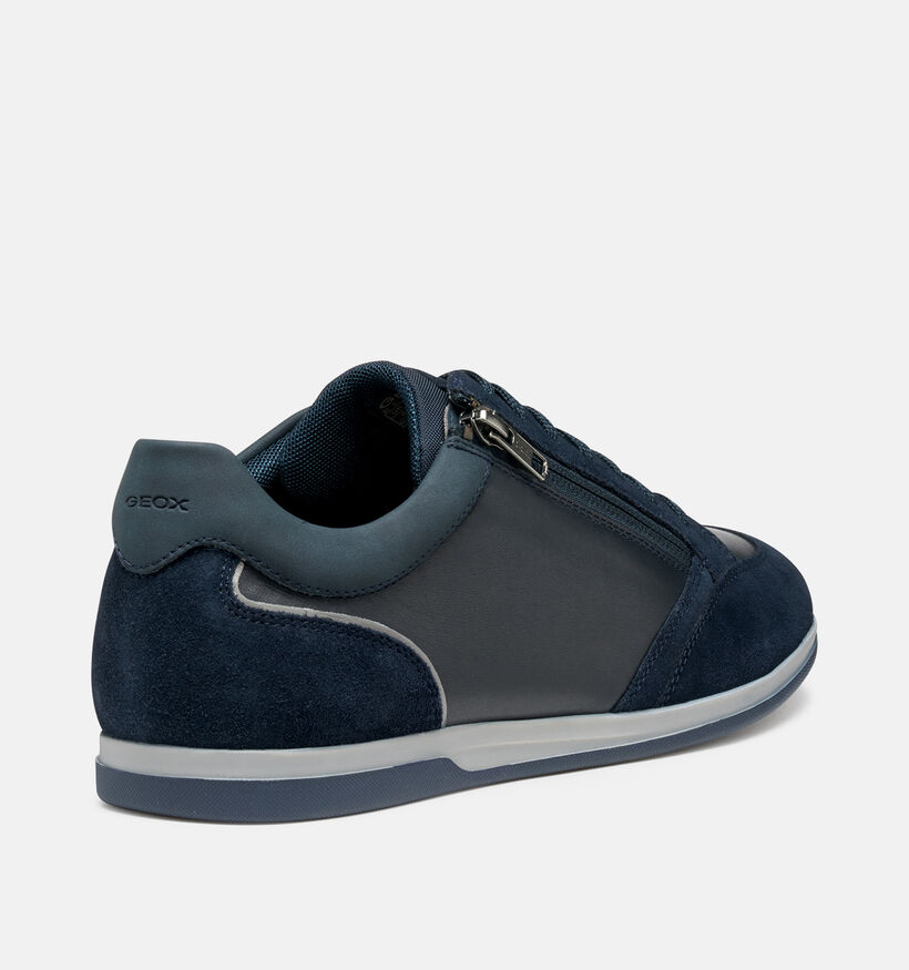 Geox Renan Chaussures plates en Bleu fonc&eacute; pour hommes (376349) - pour semelles orthop&eacute;diques