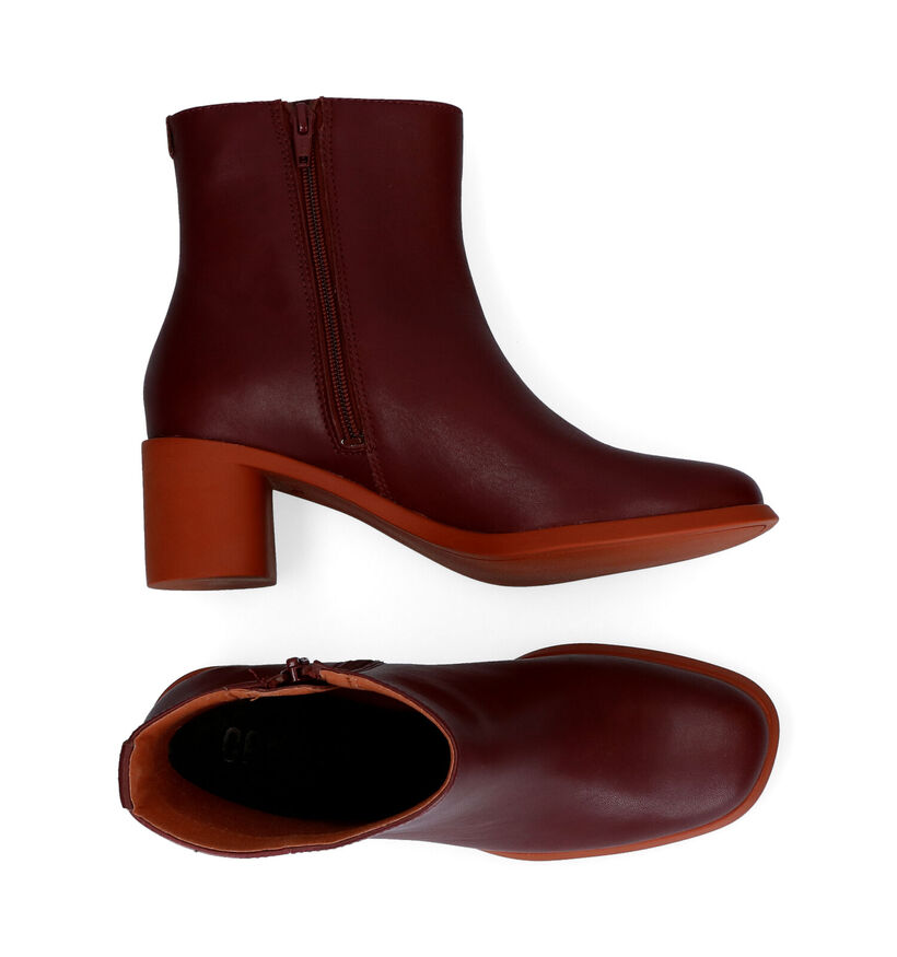 Camper Bottines à talons en Bordeaux en cuir (299917)